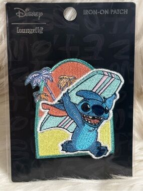 LILO & "STITCH GOING DOWN to the WATER w/ BOOGIE BOARD" DISNEY Iron On Patch NEW